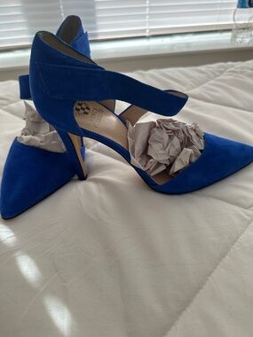 Vince Camuto Royal Blue Suede Pointed-Toe Women's Heels